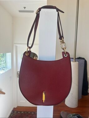 Burgundy Leather Thacker Bag